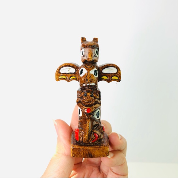 Edmund Wolf, Jr. Resin Reproduction of Original Canadian Totem Pole 3.2" high - Picture 6 of 7